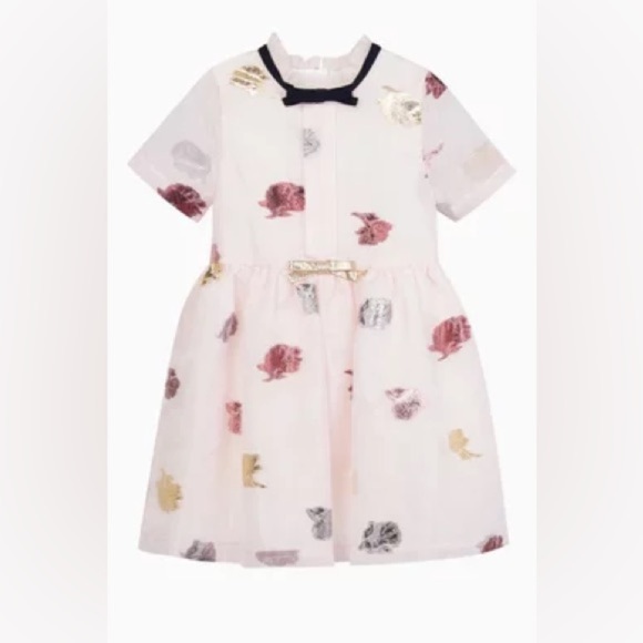 Hucklebones London dress empire bows organza formal metallic blush toddler girls - Picture 8 of 9